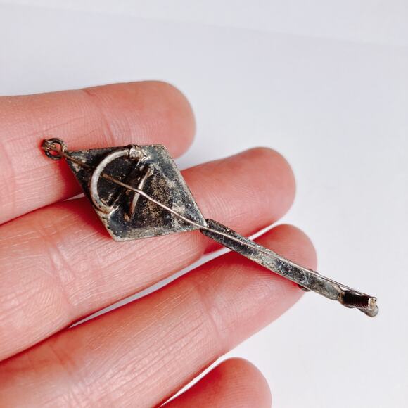 RARE Vintage 1930s Solid Silver Balalaika Brooch USSR Russian Folk Figural Pin - Picture 14 of 14